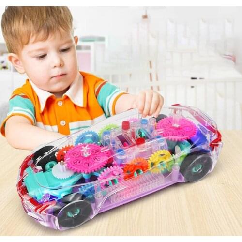 Electronic Transparent Music Car Musical Led Light Baby Early Education Funny Toy Gift