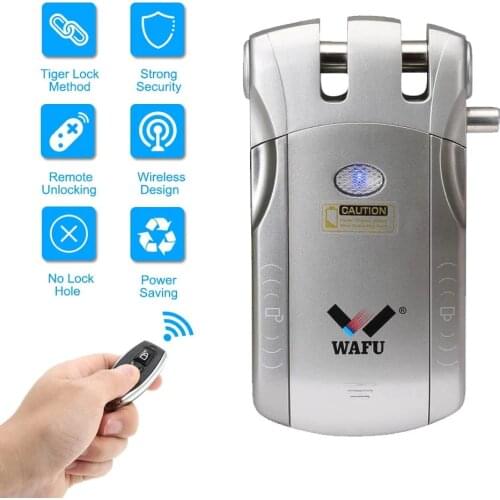 WAFU 010 Electronic Lock Remote Control Intelligent Door Lock Invisible Keyless Lock For Home Safety WF-010