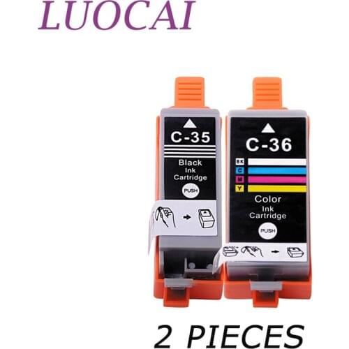 LuoCai 2 Pieces Ink Cartridges Compatible For Canon PGI-35 CLI-36 PGI35 pgi-35 PIXMA IP100B IP100 IP100 with battery Printers