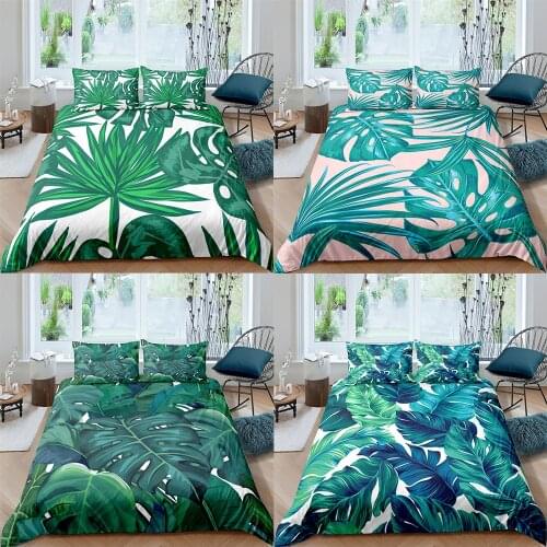 Bedding Set 2/3pcs Tropical Rainforest Leaves Duvet Cover Set Single Double Twin Full Queen King Size Comforter Cover Bed Cover