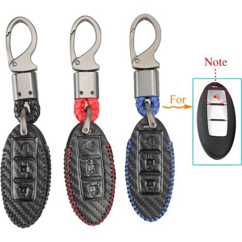 Kutery 3 Butttons Leather Car Remote Key Case Cover For Nissan X-Trail 370Z Cube Micra Qashqai Juke Leaf Tiida Cube Quest Versa