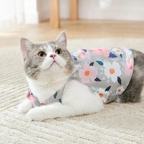 2021NEW Summer Pet Printed Clothes For Dogs Floral Bow Shirt Vest Cute Sweet Jackets Dog Coat Puppy Costume Cat Spring Clothing