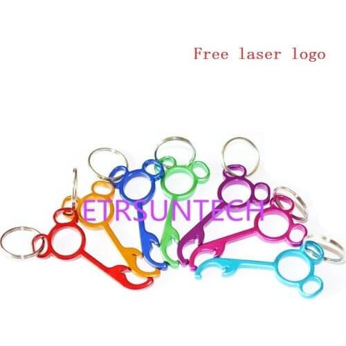 Mini mickey bottle opener keychain, unique bottle opener keychain, metal wedding gift bottle opener keychain Free laser logo