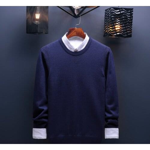 MRMT 2021 Brand New Spring Season Mens Sweater Round Collar Pure Color Long Sleeve Pullover for Male Knitted Sweater
