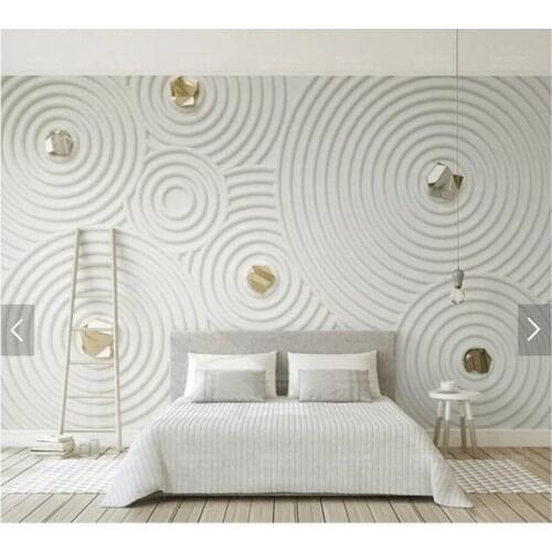 Custom 3D papel de parede, abstract lines embossed wavy gold stone murals for cafe bar living room wall decoration wallpaper