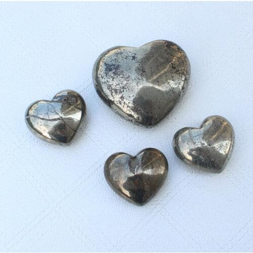 Natural Pyrite stone heart shape Decoration,40-65mm