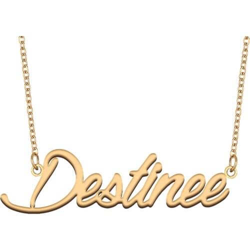 Destinee Name Necklace for Women Stainless Steel Jewelry 18k Gold Plated Nameplate Pendant Femme Mother Girlfriend Gift