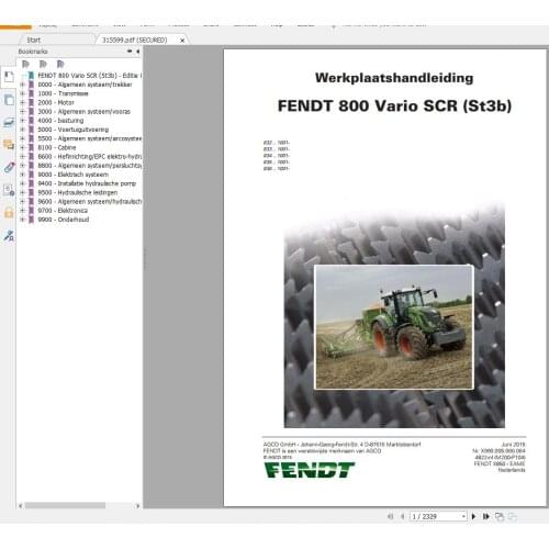FENDT TRACTOR 15GB PDF Diagrams, Operator & Workshop Manuals Netherland Language DVD