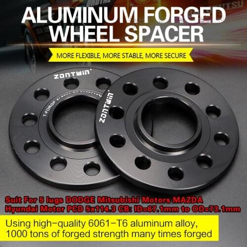 2/4 Pieces 3/5/8/10/12mm Wheel Spacer Adapters PCD 5x114.3 CB ID=67.1mm to OD=73.1mm for 5 lugs DODGE Mitsubishi Motors MAZDA