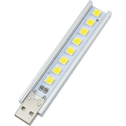 Mobile Power 5V Highlight USB Lamp 8 Beads SMD 5152 LED Warm White