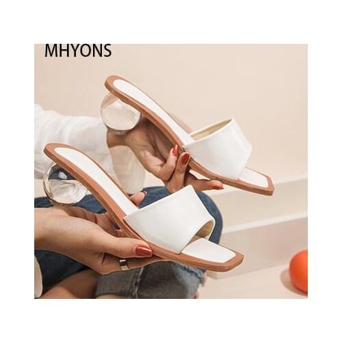 Transparent belt outer wear slippers female word fairy style slippers summer European and American crystal female 2021 new 35-43