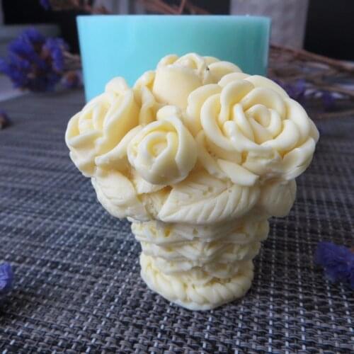 PRZY HC0093 3D Molds Silicone Soap Mold Flower Candle Aroma Mould Soap Making Moulds Resin Clay Molds Silicone Rubber