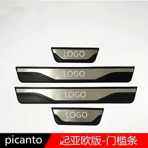 Car styling For Kia Picanto 2012-2018 Stainless Steel Door sill Trim Scuff Plates Protector Guards Accessories