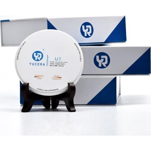 Dental Euipment Milling Ceramic Block UT14MM High Translucency 57% White Zirconia Block For 98 System