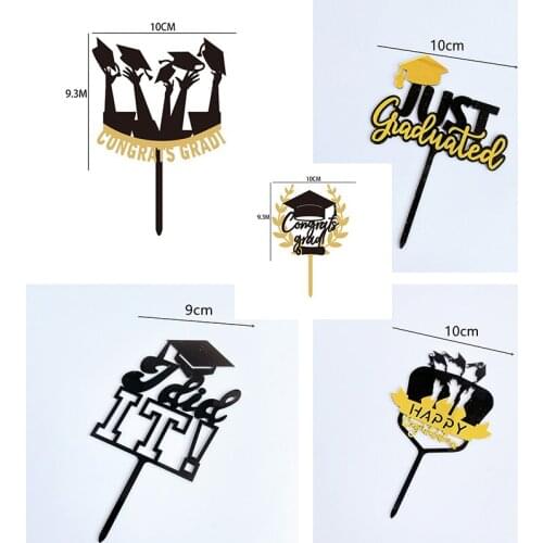 Student Hat Acrylic Graduation Cake Topper Black YOU DID IT Transcript Bake Cake Toppers To Celebrate Graduation Cake Decoration