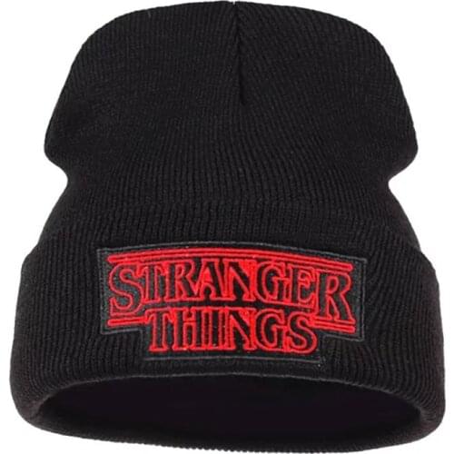 Stranger Things Hat Cap Hat Winter Warm Skullie Beanie Hip Hop Embroidered Dustin Black Knit Cap Hat Cosplay Gift
