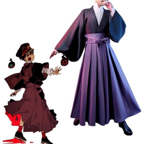 Toilet-bound Hanako-kun Yugi Tsukasa Uniform Outfit Cosplay Costume Yugi Tsukasa wig Halloween Men women JK kimono costume