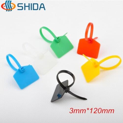 High Quality 100pcs/lot 3*120mm Plastic Nylon Cable Ties Tags Markers Zip Ties Waterproof Labels For Computer Wire Management
