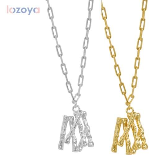 LOZOYA 925 Sterling Silver Geometric Twist Choker Irregular Pendant Long Chain Big Nekclace Fine Jewelry 2021 Women Jewels