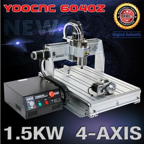 1.5KW 4 Axis CNC Milling Machine 6040 Mach3 USB Router Wood 800W 1500W VFD Spindle Auto-checking Tool Engraver