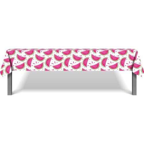 130*220cm Summer Watermelon Fruit Party Decorations Tablecloth Lemon Disposable Tableware Happy Birthday Day Tablecover