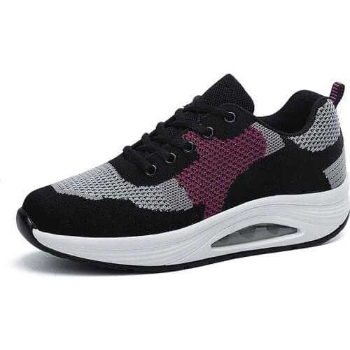 2021 Running Shoes Women Breathable Casual Shoes Outdoor Light Weight Sports Shoes Casual Walking Platform Ladies Sneakers Black