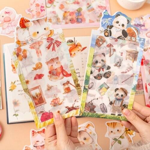 4pcs/lot Sweet Pet Series Washi Paper Stationery Stickers Decorations Scrapbooking Diary Albums