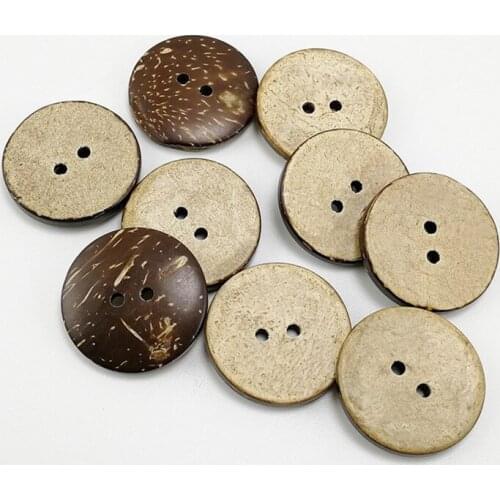 500pcs/lot 25mm Brown Round Coconut Shell Buttons Sewing Button With 2 Holes Embellishments Scrapbooking