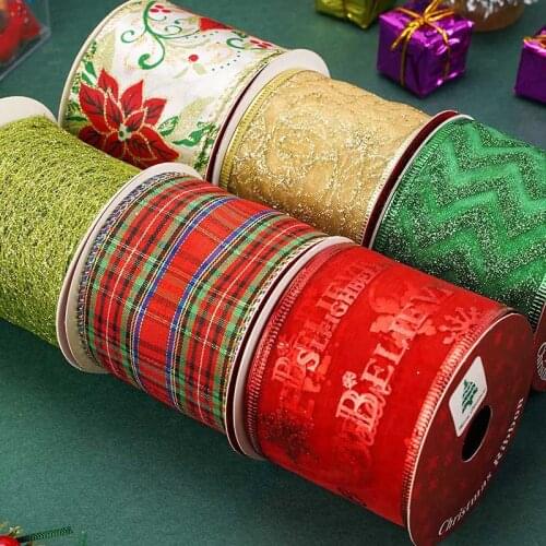 6.3cm 6 yards grilled iron wire edge ribbon DIY sewing accessories gift packing ribbon, embroidery lace ribbon Christmas wedding