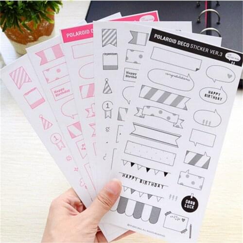 6 sheets/lot calendar paper sticker DIY scrapbooking polaroid diary album sticker stationery school supplies