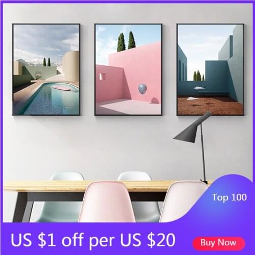 Abstract Still Life Modern Building Christmas Canvas Painting Poster and Print Wall Art Pictures Gallery for Living Room Home De