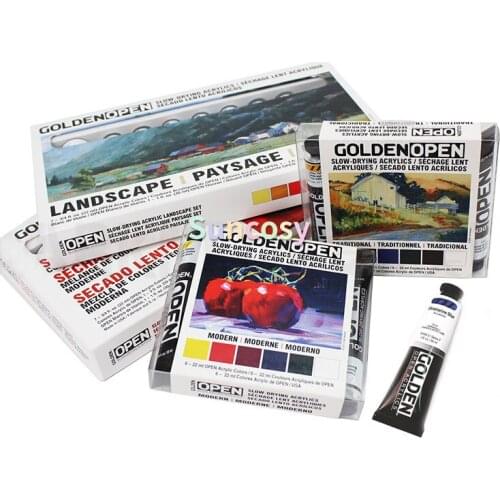 Golden Open Acrylic Set of 6 22 ml Tubes - Traditional Colors; Landscape, Set Of 8 Multi, Art supplies