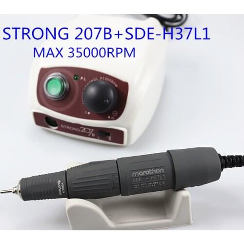Dental LAB Nail Drill Strong 207B 65W Manicure Machine Pedicure Kit Electric Strong Nails Art Tool Handpiece Nail File Equipment