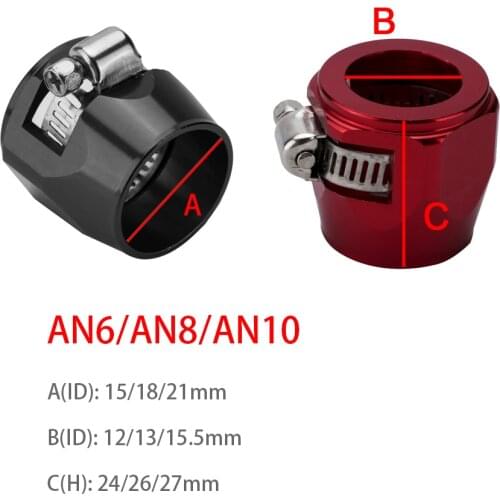 Car Fuel Hose Clamp Hex Finishers Hose End Fitting Oil Water Pipe Adapter AN6 AN8 AN10 Car Styling