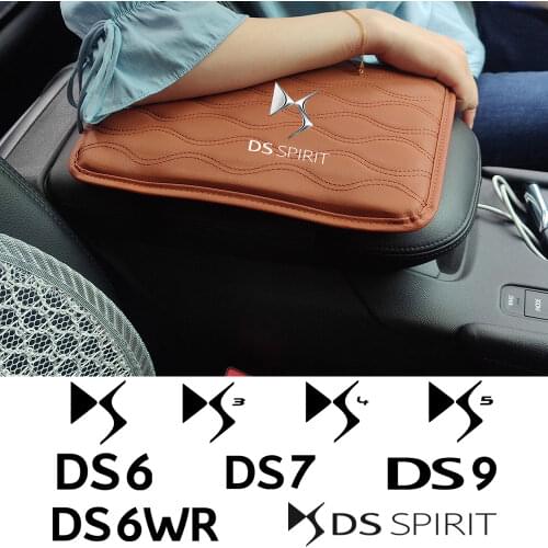 Leather Car Handrest Armrest Box Mats Cover Hand Pillow Pad For Citroen DS DS3 DS4 DS5 DS6 DS7 DS9 Car sticker