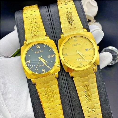 Autumn new mens watch electroplating 18K gold watch sand gold mens watch does not fade calendar table repeats ancient fashion