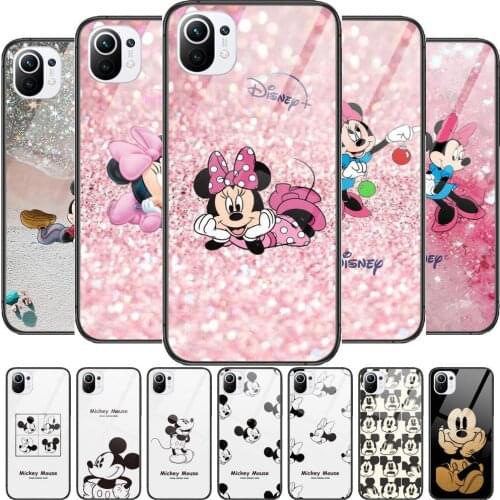 Disney Tempered Glass Phone shell Case For xiaomi redmi 11 Lite pro Ultra 10T 10 9 8 cc se Cover Silicone Cases