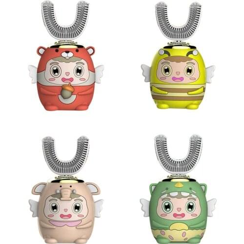 Children 5 Modes Automatic U Type Electric Toothbrush Intelligent Ultrasonic Toothbrush for 2-14 Years Old