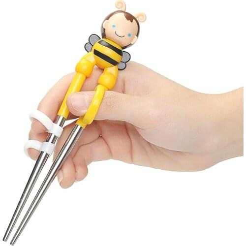 Children Chopsticks Cute Little Bee Kid Learning Training Chopsticks Reusable Training Helper Chopsticks Childrens Tableware