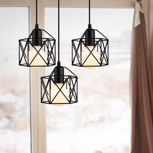 European iron cage hanging lamp living room pendant lamp dining room bedroom kitchen island pendant lamp