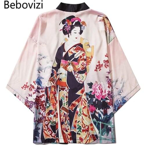 Kimonos Fashion Harajuku Haori Women Casual Vintage Print Clothes Traditional Japanese Style Sexy Beach Yukata Clothing