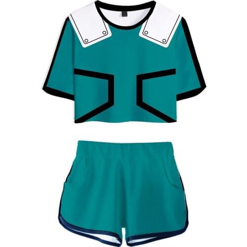 Hottest My Hero Aademia Cosplay Costume 3D Digital Printing Girls Summer Navel Recreation Nave Sports Suit Christmas Gifts