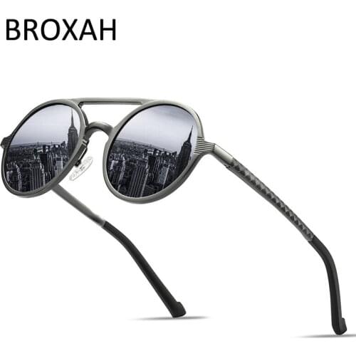 Retro Round Polarized Sunglasses Men Women 2020 Aluminium Magnesium Sun Glasses High Quality Brand Driving Glasses UV400 Oculos