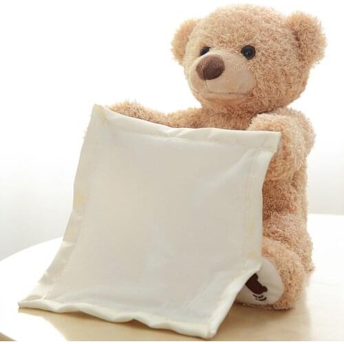 2019 30cm Teddy Bear Hide And Seek Animated Stuffed Animal Talking Bear Toy Electronic Pet Bear Birthday New Year Gift For Kid