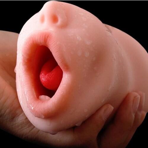 Belsiang Male Masturbator Blowjob Sex Toys for Men Oral Masturbation Cup Deep Throat Mouth Realistic Vagina Pussy Penis Massager