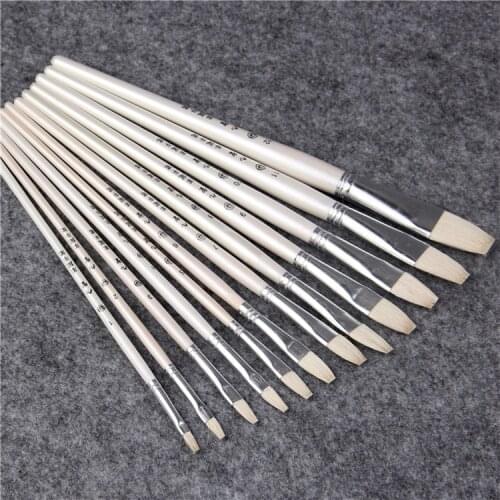 6 pcs/Set,nine holy sheep tail flat pen set painting gouache watercolor brush Set Drawing Art Supplies chese painting brush art