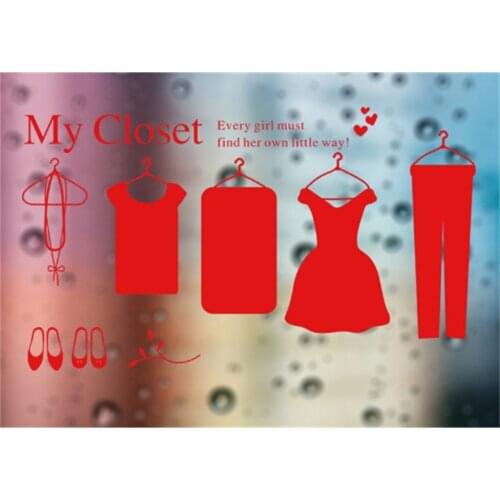 Women girl garment Store window sticker shop market fashion decoration shop sign sticker advertising poster wall sticker