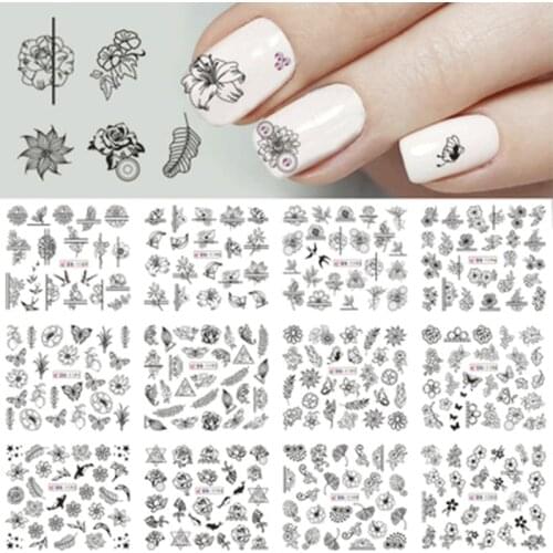 Flower Butterfly Nail Art Stickers Designer Water Decals Nail Seal Supplies Everything For Manicure Nail Decor Nails Design
