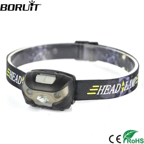 BORUiT XPE LED Mini Headlamps 800LM 5-Mode Waterproof Headlight Rechargeable 800mAh Head Torch for Hunting Camping