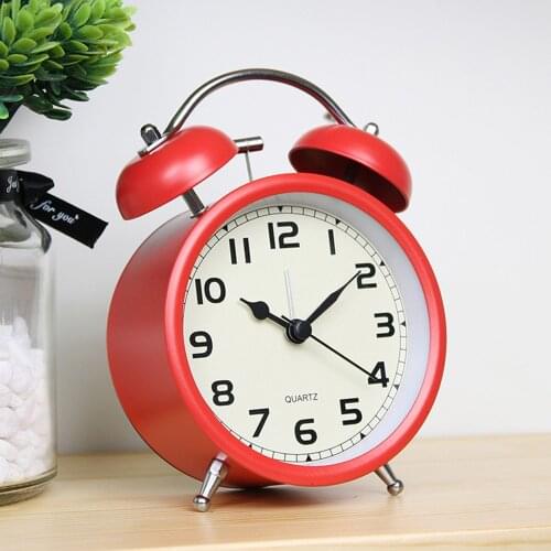 Table Clock Desktop Living Room Simple Harmmer Bell Alarm Clock Modern Large Pendulum Clock Creative Minimalist Ornaments